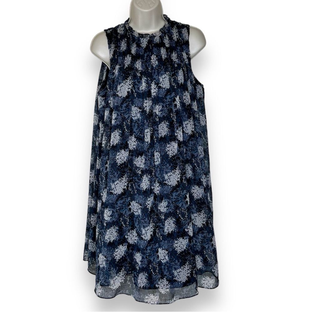 Joie Limited Edition Sleeveless Floral Blue Black Flowy Mini Dress Women Small